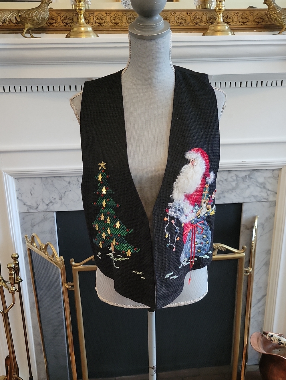 Vintage Needlepoint Christmas Vest